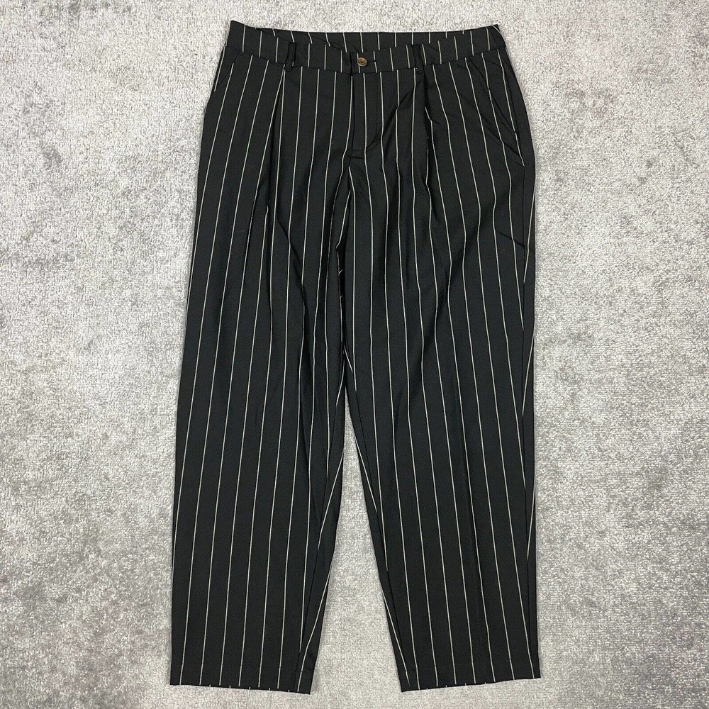 Future Collective Pants Womens 12 Black Pinstripe Gabriella Karefa-Johnson